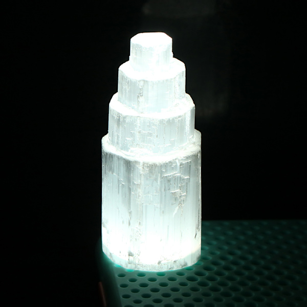 Naturlig Selenit Lampe Hvide Ædelstene Ice Berg Udskåret Lampe Crys White Onesize