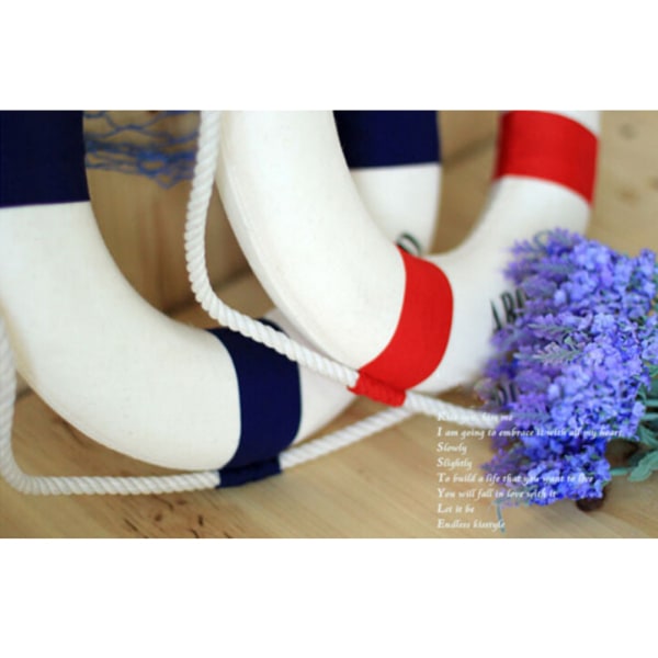 Välkommen ombord på Nautical Life Lifebooy Ring Boat Wall Hanging Ho Blue 14cm