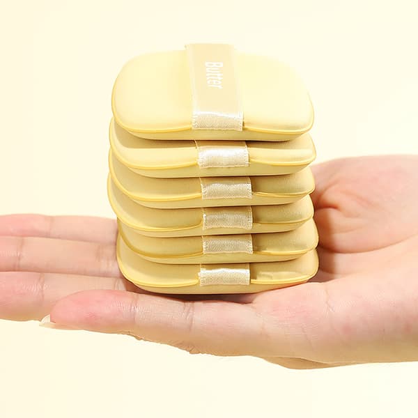 Gjenbrukbart Makeup Puff Set Air Cushion Sponge Cosmetic Puff Makeu Coffee thick