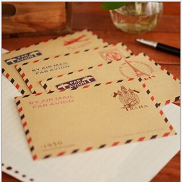 Ny 10 arks minikonvolutt postkort brevstasjonær oppbevaring Bronze 10pcs
