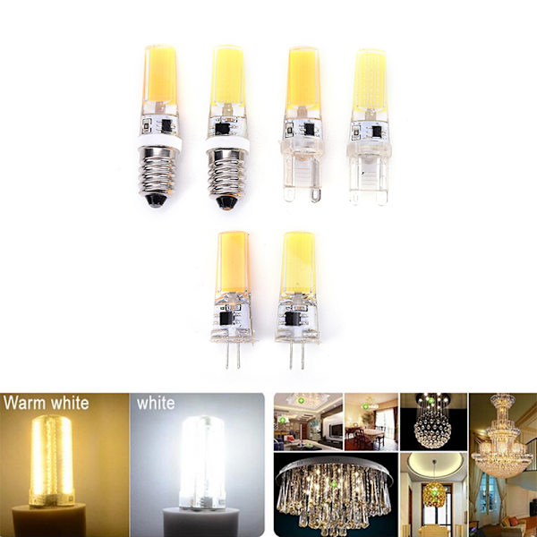 Mini Dæmpbar G4 G9 E14 COB SMD LED Silikone Krystal Lys Lampe WARM WHITE G9