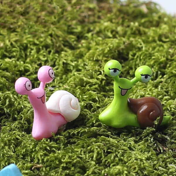 Trädgårdsprydnad miniatyr snigelfigur Resin Craft Fairy Doll Multicolor one size