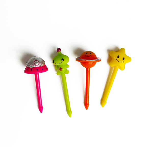 Tegneserie Frugtgaffeltandstikkere og Animal Selection Minifrokost B Multicolor 8PCS