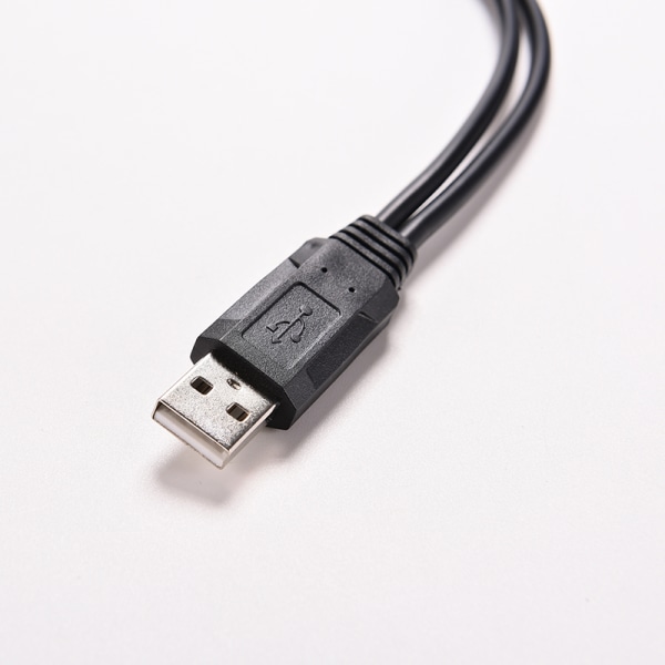 USB 2.0 A han til 2 dobbelt USB hunstik Y Splitter Hub Strøm C Black 1pc