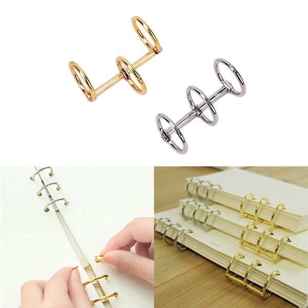 1X Metal Notebook Lösblad Binder Ring Snap Album Spli Gold 1pc