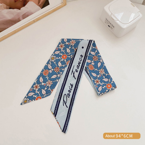Nytt mode sidenscarf hårband Long Ribbon Bow n Printing Hai A10 one size
