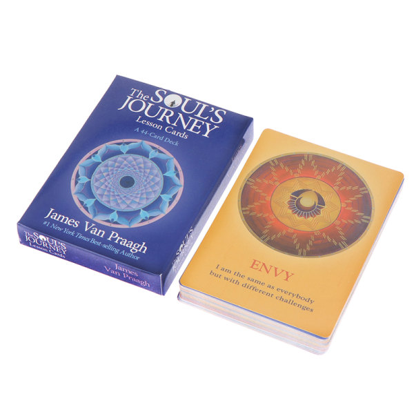 Sjælens rejse lektionskort med engelsk guidebog Divinat Multicolor one  size