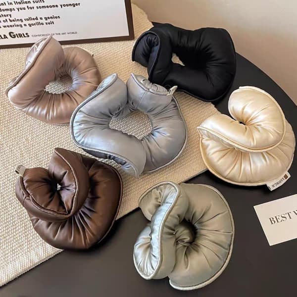Sponge Sleep Elastisk Hårelastik Hårscrunchies Til Kvinder Beige