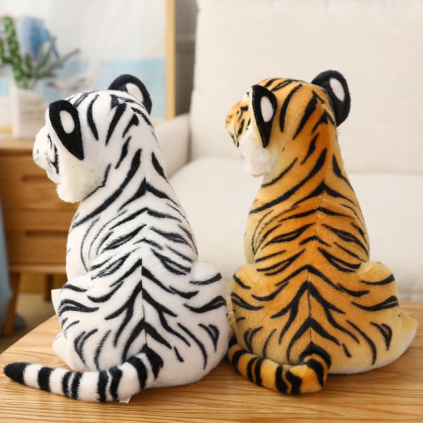 23-33 cm Simulering Baby Tiger Plys Legetøj Fyldt Blødt Vildt Animal Yellow 23cm