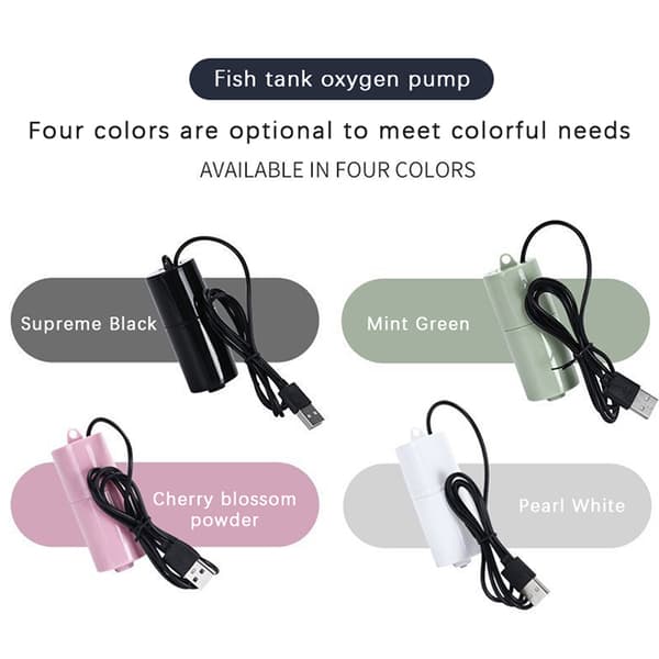 Akvarium Ilt Gaspumpe USB Akvarium Lille Belufter Luftkompressor black