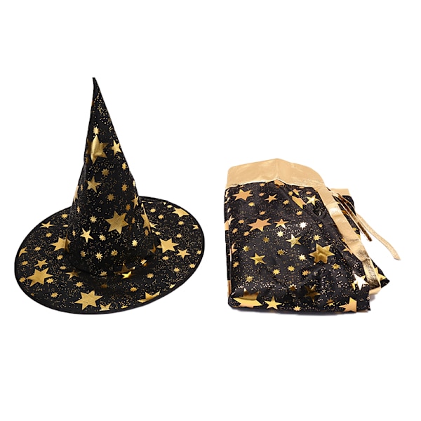 2 stk/sett Barn Halloween Kostyme Heks Kappe og Black