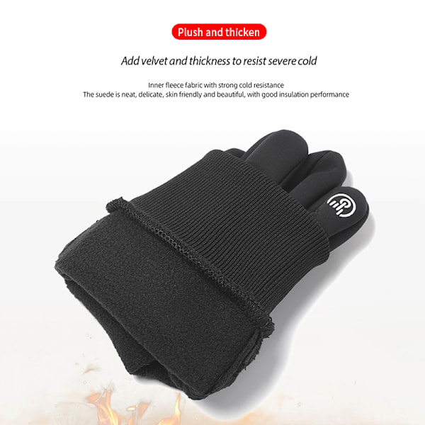 Termiske hansker for menn Black L