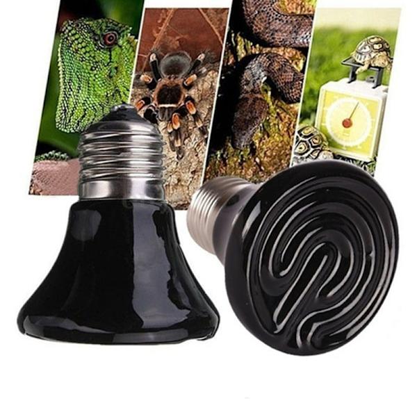 20/60/100W Pet varmepære mini infrarød keramik til krybdyr p Black 100W