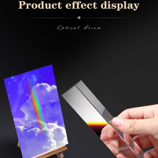 Trekantet prisme regnbueprisma krystall fotografisk fysikk Li Transparent 25*50mm
