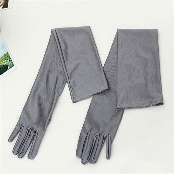 Pitkät satiinihanskat, ooppera häät morsiamen iltajuhlat Costume Co White one size
