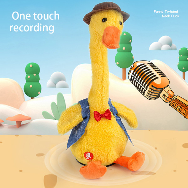 Dancing Duck Elektronisk plysjleker Gjenta Talking Sing Record V 5 one size