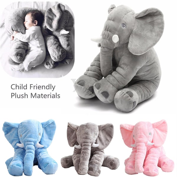 Børn Baby Elefant Pude Blødt Legetøj Udstoppet Dyre Legetøj Pillo Blue 40cm  c4e9 | Blue | 40cm | Fyndiq