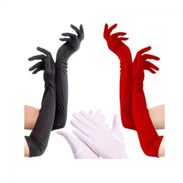 Pitkät satiinihanskat, ooppera häät morsiamen iltajuhlat Costume Co Red one size