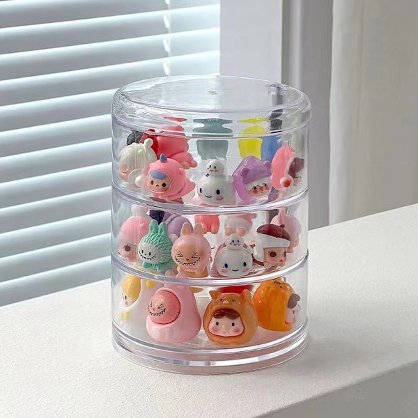 Roterende Blind Box Organiser Holder Figurer Display Stativ Stora 5Layer