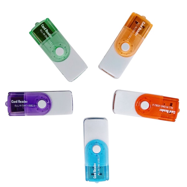 2st Användbar 4 i 1 USB -minneskortläsare för MS MS-PRO TF Micr Multicolor 2pcs