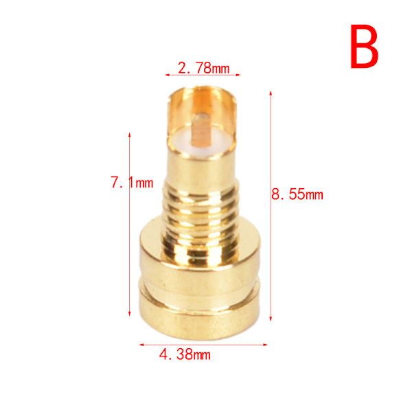 1 stk MMCX hun-loddetråd-kontakt PCB-monteringsstift IE800 DIY o Bronze 8.55x4.38mm
