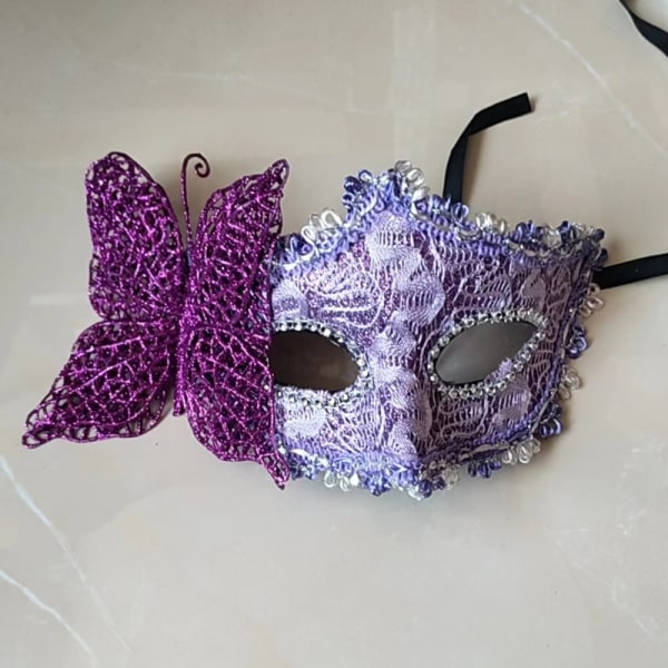 Mode Luksus Venetiansk Masquerade Mask Kvinder Piger Sexet Fox Ey Purple ONESIZE