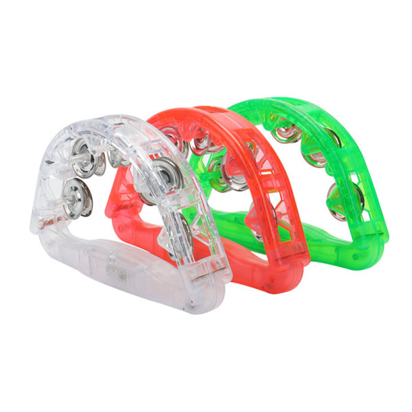 LED lyser opp sensorisk leketøy blinkende tamburin Shaking Party Musi random Color onesize