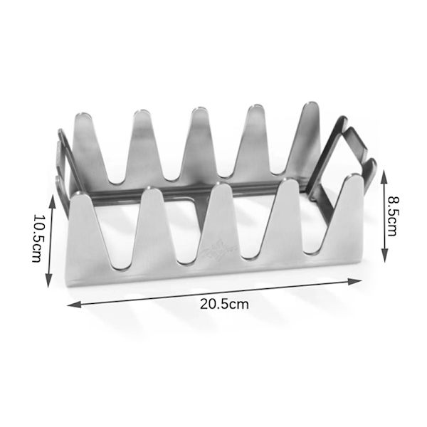 BBQ Rib Rack Multi Grill Rack Rustfrit stål Stege Rack Rib Silver onesize