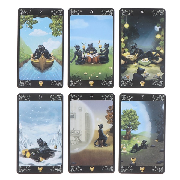 Mustat kissat Tarot-kortit Oracle Card Tarot-perhejuhlat Board Gam Multicolor one size