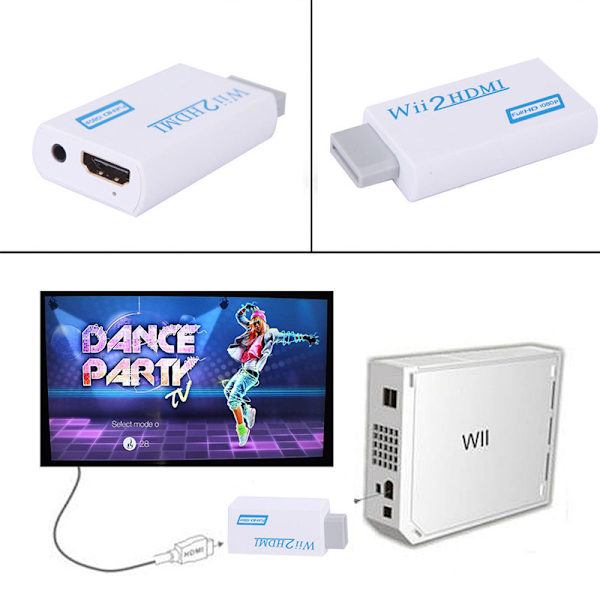 HD Wii - HDMI 1080P/720P Upscaling Converter -sovitinliitin white One Size