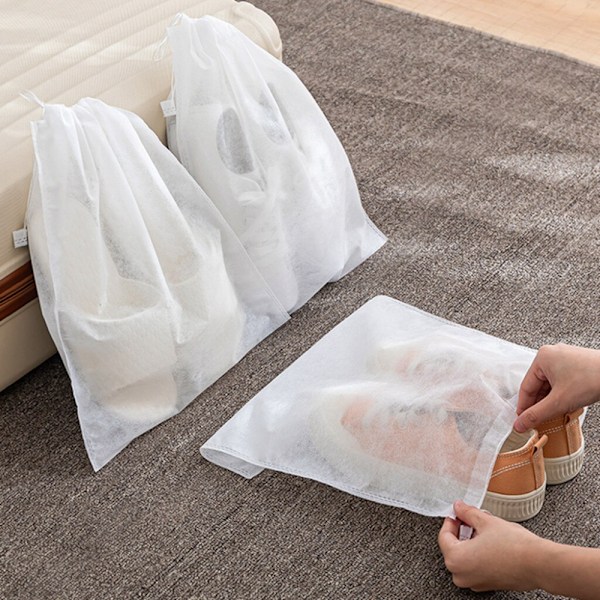 10 stk Sko Opbevaringstaske Skab Organizer Non-woven Rejse Porta White 10pcs 32*38cm