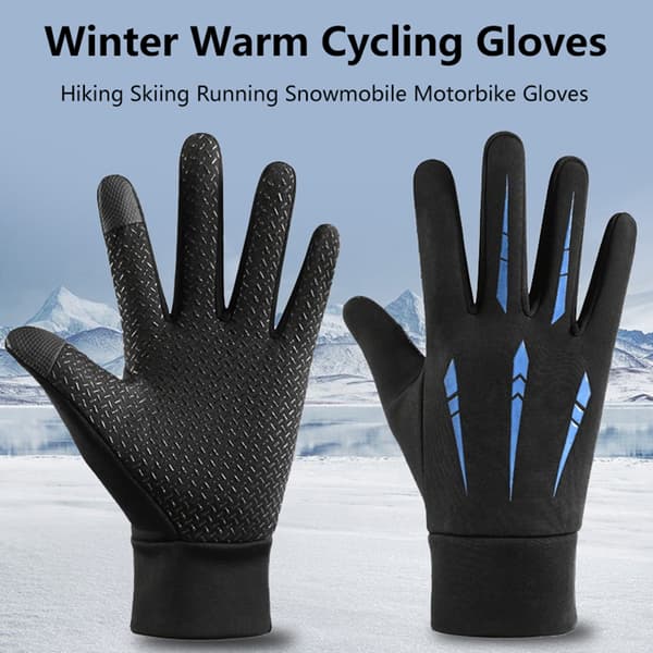 Vinter Touch Handskar Kallvattentäta Motorcykel Cykel Handskar Ut Gray ONESIZE