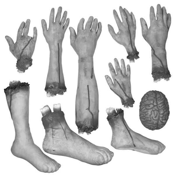 Avhuggna Händer Halloween Zombie Hand Avhuggen Arm Rekvisita Bruten B A3