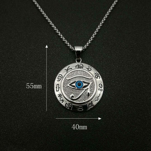 Muinainen Egypti Horuksen silmä riipus kaulakorut ruostumattomasta teräksestä Silver one size