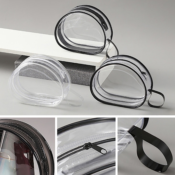 PVC Transparent Bröstlapp Förvaringsväska Dockförvaring Utomhus Du Black Waterproof