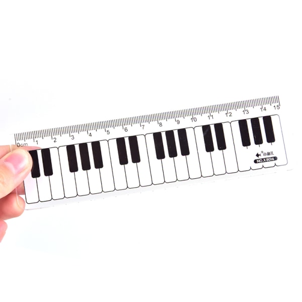 Creative Piano Keyboard Lineal 15cm 6in Musical Terms Black and White onesize