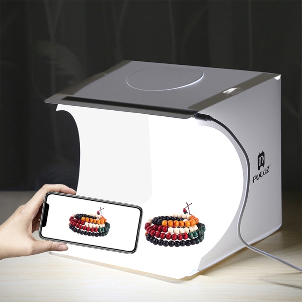 Taitettava minivalokuvausstudion Soft Box 2LED Lightbox -tausta A One Size