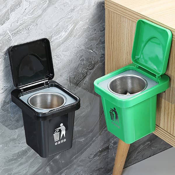 Papperskorg Askkopp Med Lock Rostfritt Stål Askkopp Badrum Vägg Green