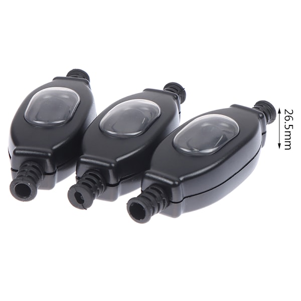 Vandtæt in line switch ledningskontakt rund wire dobbelt switch Black 8mm