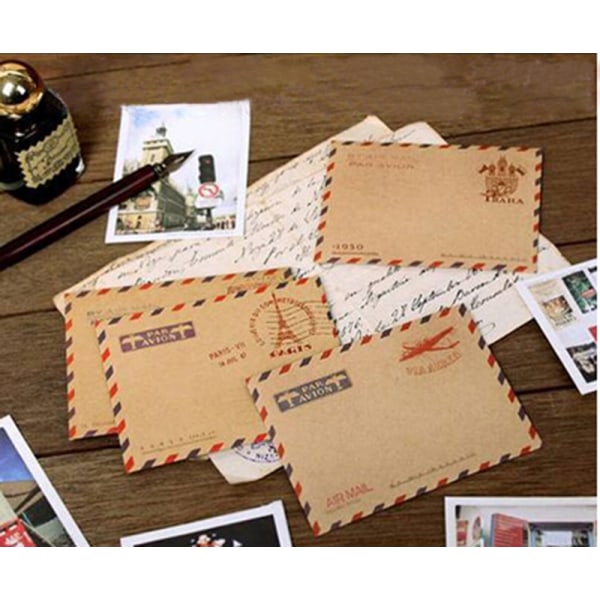 Ny 10 arks minikonvolutt postkort brevstasjonær oppbevaring Bronze 10pcs
