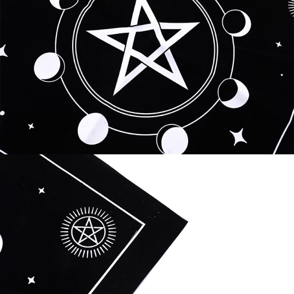 Tarots Duk Triple Moon Pentagrams Pagan Altar Cloth Flan Style 3 C