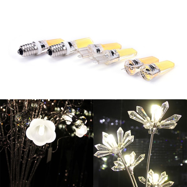 Mini Dimbar G4 G9 E14 COB SMD LED Silikon Krystall Lys Lampe WARM WHITE G9