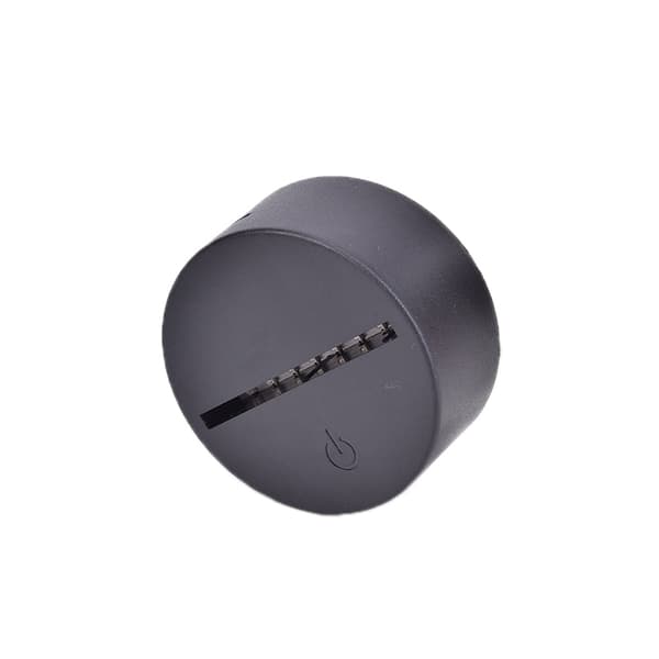 USB-kabel Touch-lampebaser til 3D LED-natlys 7-farvet lys Black