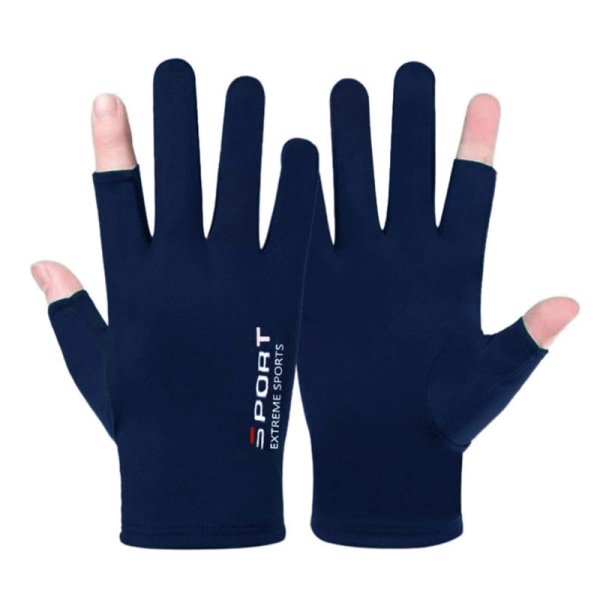 Sommerhansker Menn Ice Silk Sun Proction Driving Glove Fishing G Blue One Size