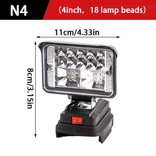 For Bosch 18V Li-ion batteri LED arbeidslys 3/4 tommers lommelykt 4inch One  Size 76c3 | 4inch | One Size | Fyndiq