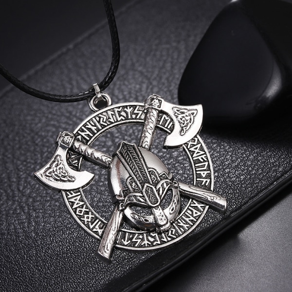 Vikings Rune Charm halskjede slavisk amulett anheng halskjeder menn Silver A