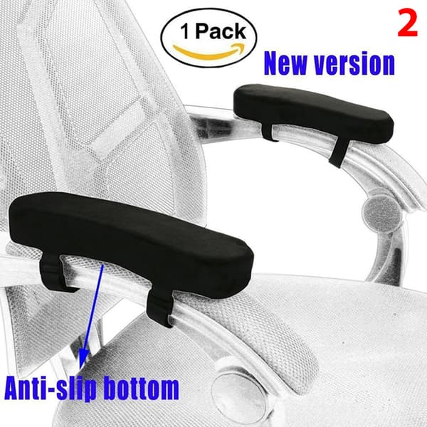 Ny Slow Rebound Memory Foam Armstöd Kudde Pad Stol Mat Elbo Black A Pair