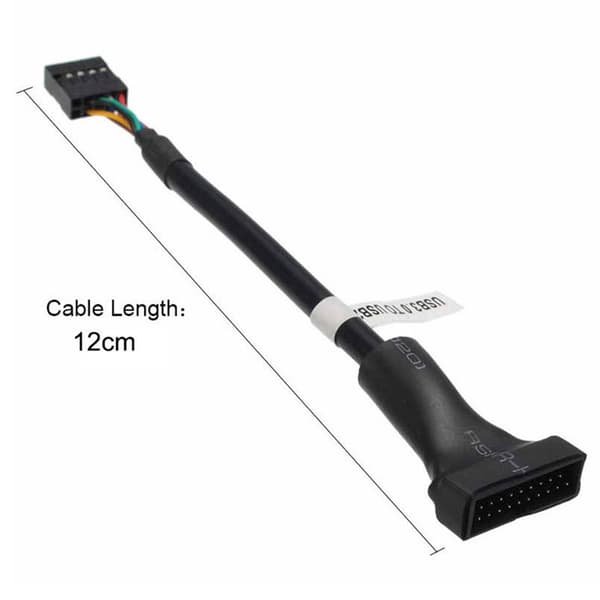 2 stk USB 3.0 20-pin han til USB 2.0 9-pin bundkort header Fe Black 2pcs