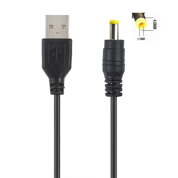10 stk USB-port til 2,5 3,5 4,0 5,5 mm 5V DC Barrel Jack Power Cab Black DC4.0 4.0*1.7mm