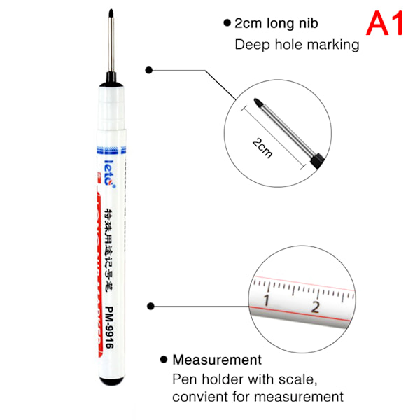 Långt huvud Marker Pennor Badrum Träbearbetning Dekoration Multi-pur black 13.5cm